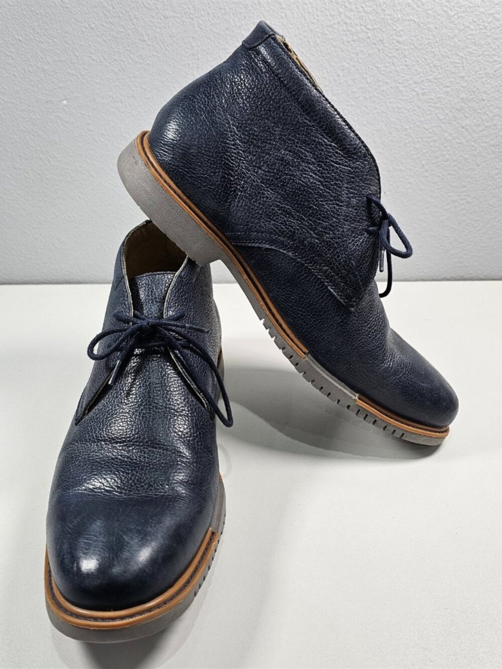 Cole Haan Chukka Boots Navy Leather - Mens Size 9.5